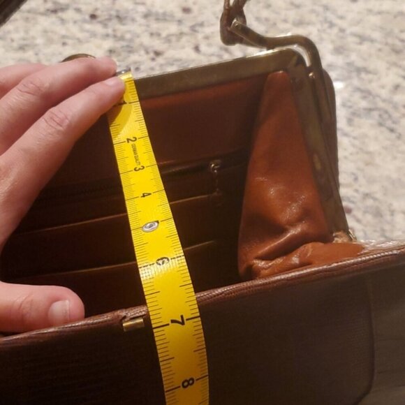 Antique lizard skin frame bag handbag VTG - Picture 8 of 12